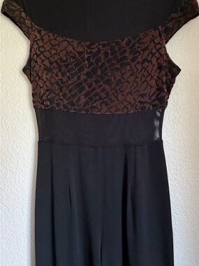 Black and Brown Animal Print Fit-and-Flare Jumpsuit